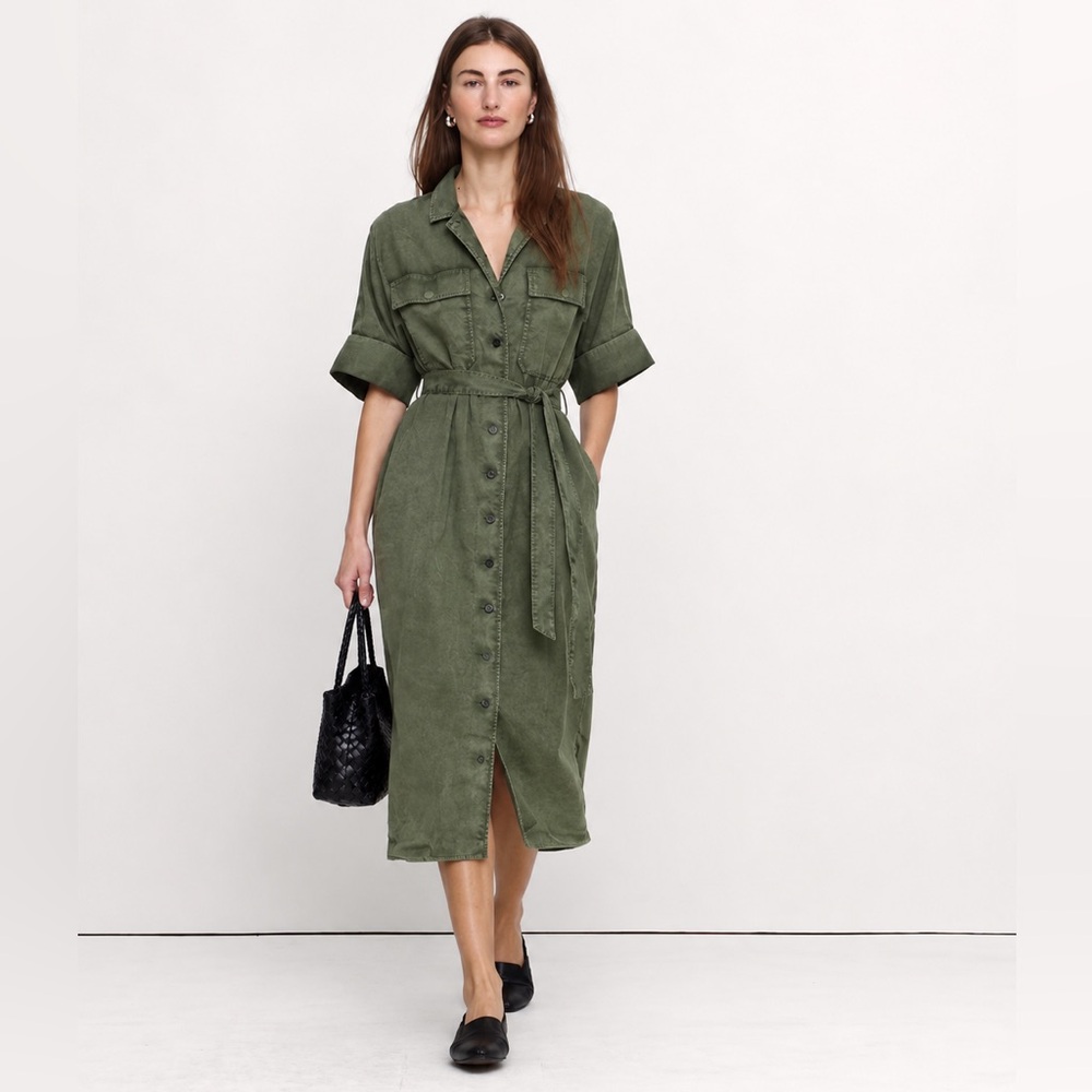 NWT! Banana Republic Utility Overdye Cotton Shirt Dress - Multiple 🛤️